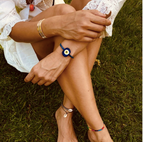 Monochrome Cowrie Shell Anklet - Main Image