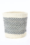 Set of Two Charcoal and Cream Twill Sisal Nesting Baskets Swahili, Image