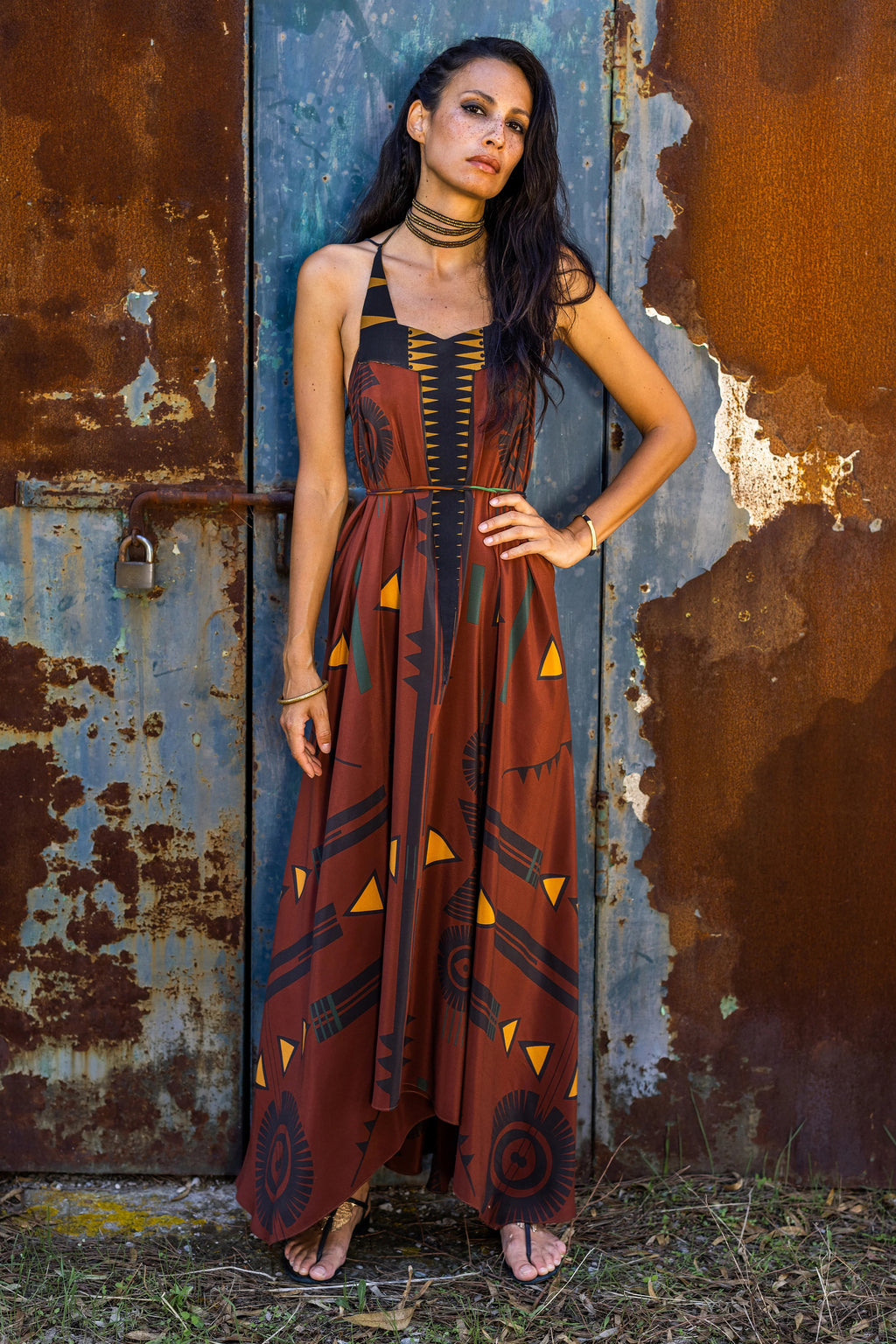 Devi Mirto Silk Dress