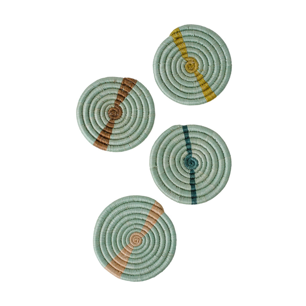 Restorative Coasters - Multicolor Seafoam, Set of 4 by Kazi Goods - Wholesale, Image
