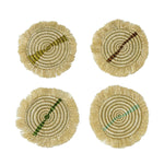 Restorative Fringed Coasters - Multicolor, Set of 4 by Kazi Goods - Wholesale, Image