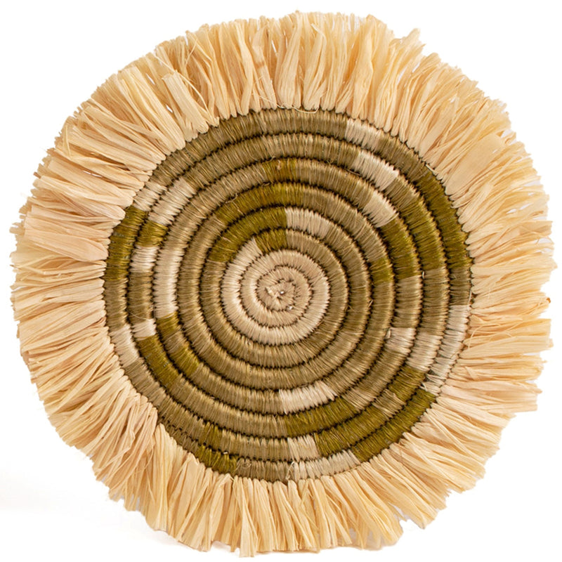 Restorative Greens Fringed Coasters - Mossy, Set of 4 by Kazi Goods - Wholesale, Image