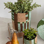 Restorative Planter - 4" Cylindrical Apricot & Seafoam by Kazi Goods - Wholesale, image