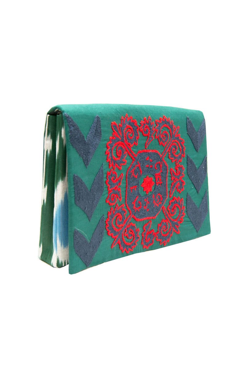 Suzani Embroidered Combo Ikat Clutch, Image