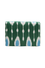 Suzani Embroidered Combo Ikat Clutch Green Chevron Flower, Image