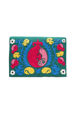Suzani Embroidered Combo Ikat Clutch Red Pomegranate, Image