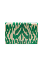Suzani Embroidered Combo Ikat Clutch Green Pepper, Image