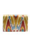 Suzani Embroidered Combo Ikat Clutch Yellow Pomegranate, Image