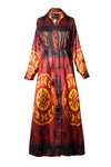 Mandarin Silk Ikat Shirt Dress