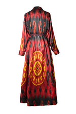 Mandarin Silk Ikat Shirt Dress