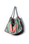 Green and Grey Silk Ikat Hobo Bag, Image