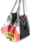 Multicolor and Black Silk Ikat Hobo Bag, Image