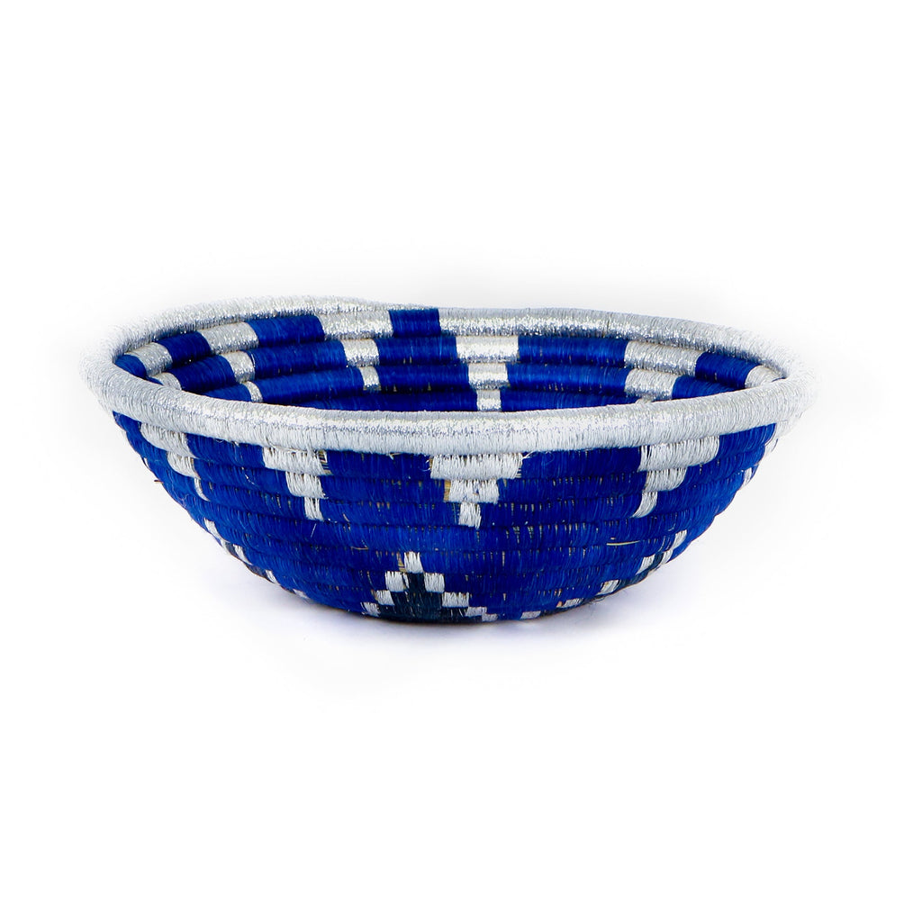 10" Navy Blue Round Basket by Kazi Goods - Wholesale, Image