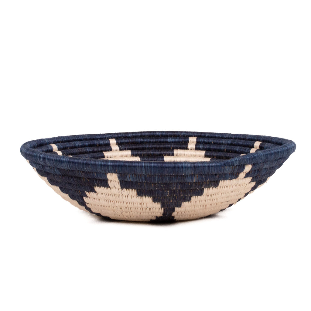 Coastal Woven Bowl - 12" Blue Night Hope by Kazi Goods - Wholesale, Image