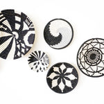 12" Large Black & White Thousand Hills Round Basket by Kazi Goods - Wholesale, Image