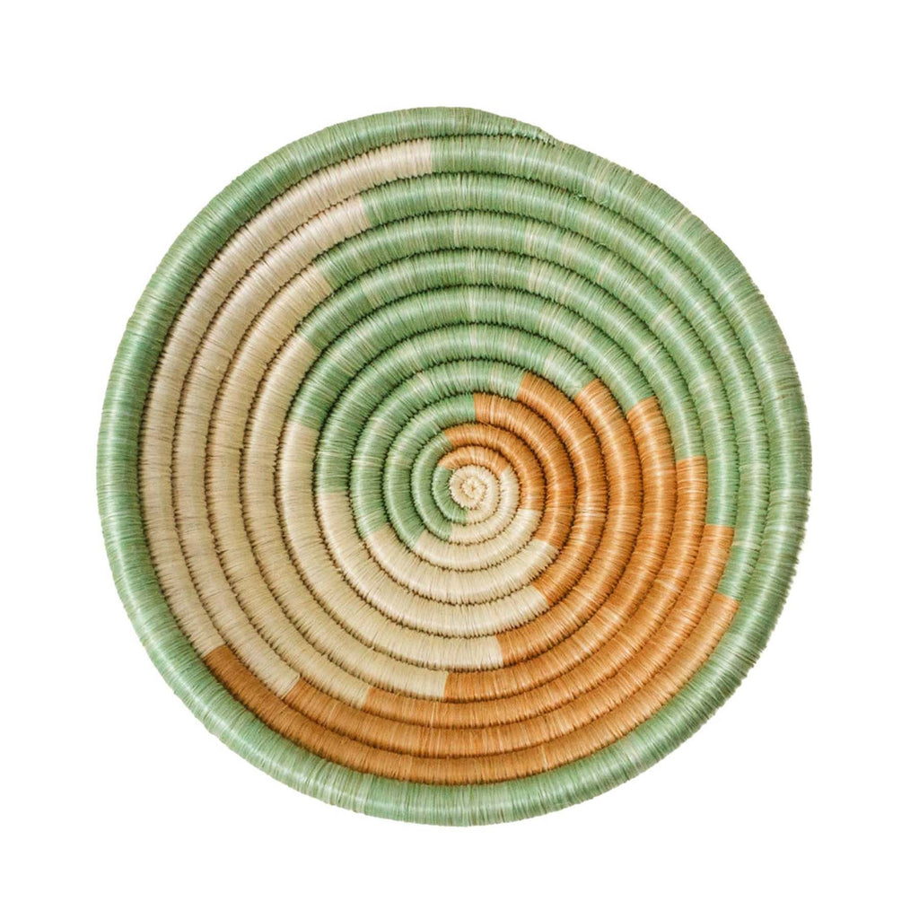 6" Small Apricot & Seafoam Unity Round Basket by Kazi Goods - Wholesale, Image