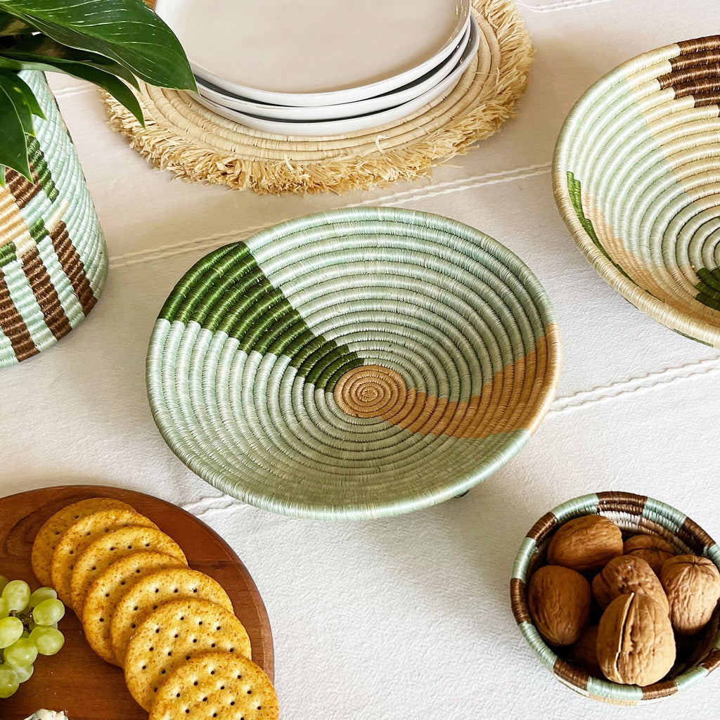 Restorative Woven Bowl - 10" Apricot & Olive by Kazi Goods - Wholesale, Image