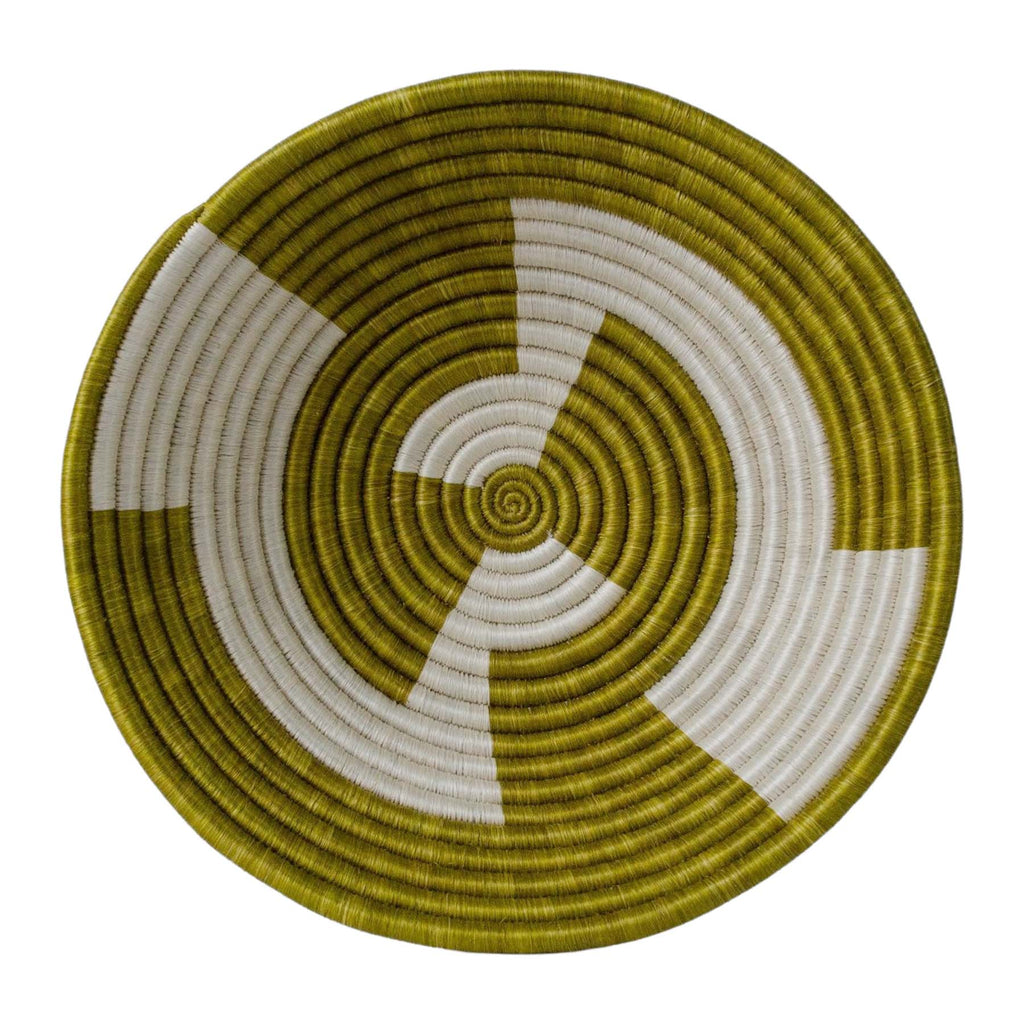 12" Large Olive Geo Round Basket by Kazi Goods - Wholesale, Image