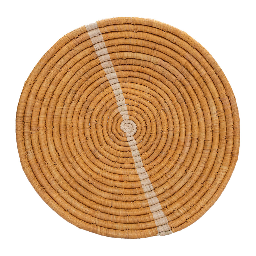 Neutral Woven Bowl - 12" Striped Tan by Kazi Goods - Wholesale, Image