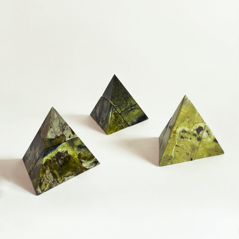 Pyramid Puzzle Sculpture, Serpentine Green