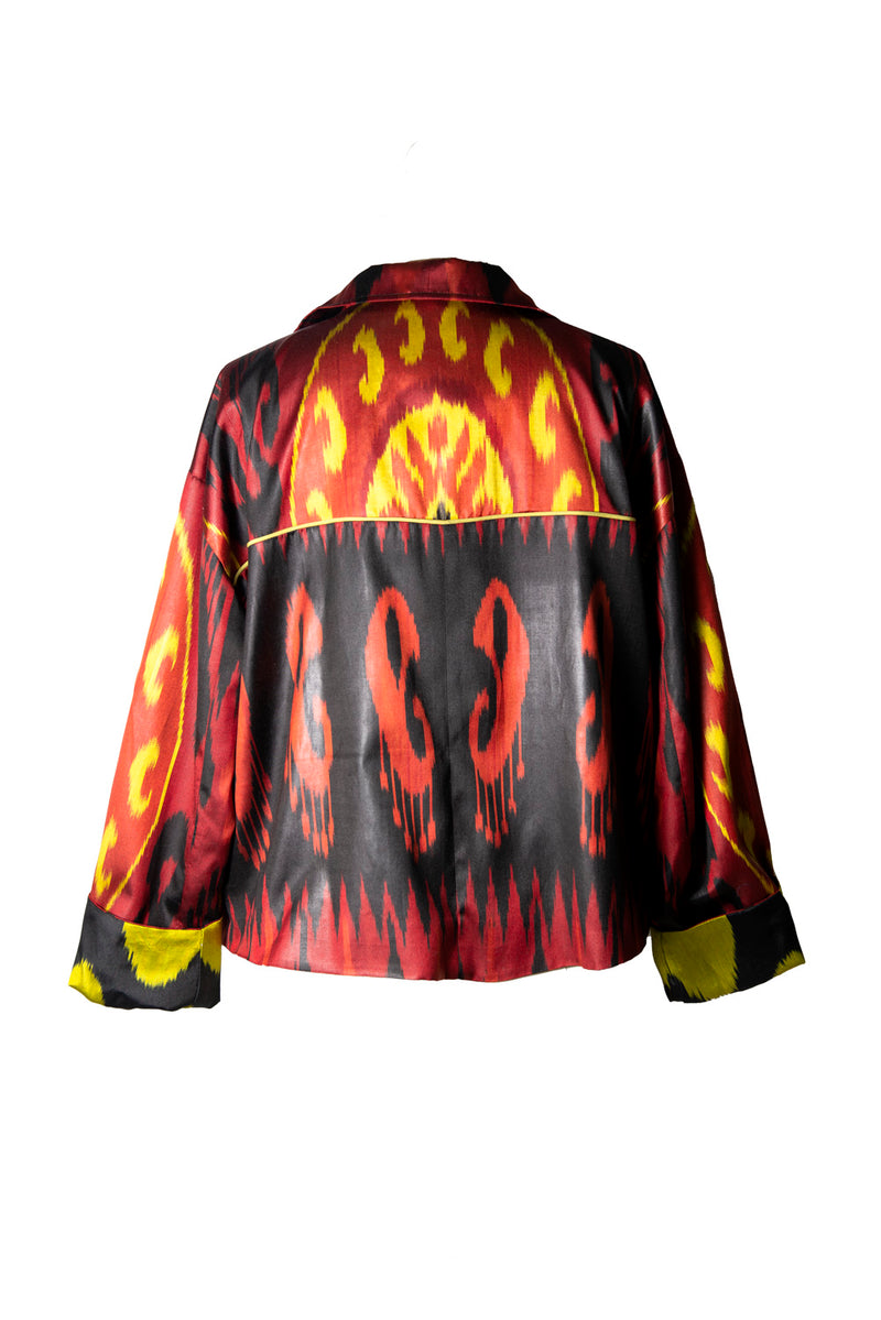 Mandarin Silk Ikat Short Jacket