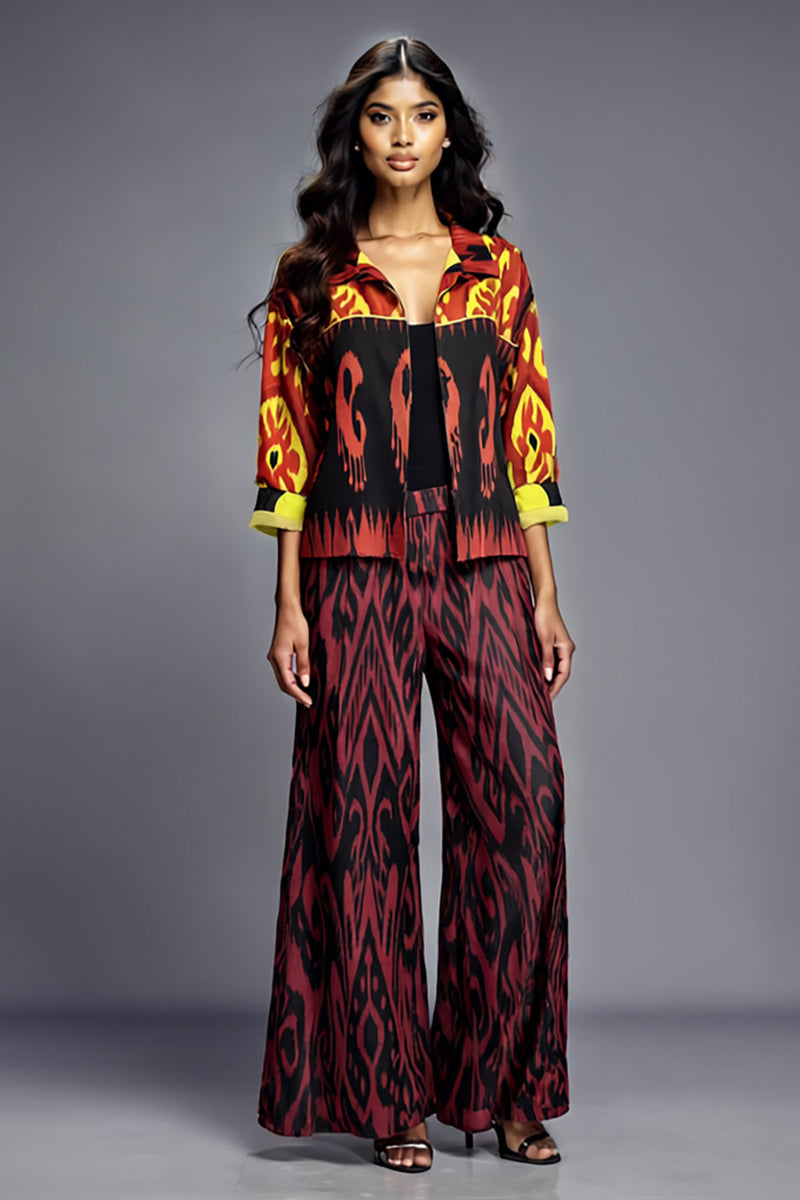 Mandarin Silk Ikat Short Jacket