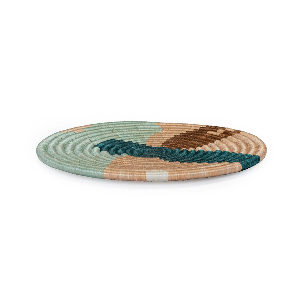 Restorative Table Plate - 10" Abstract Apricot & Seafoam by Kazi Goods - Wholesale, Image