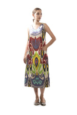 Multicolor Silk Ikat Pocket Dress