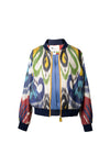 Multicolor Silk Ikat Bomber Jacket