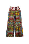 Embroidered Ikat Wide-Leg Pants