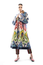 Multicolor Silk Ikat Reversible Robe