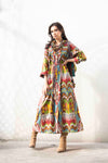 Multicolor Silk Ikat Shirt Dress