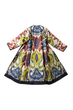 Multicolor Silk Ikat Reversible Robe