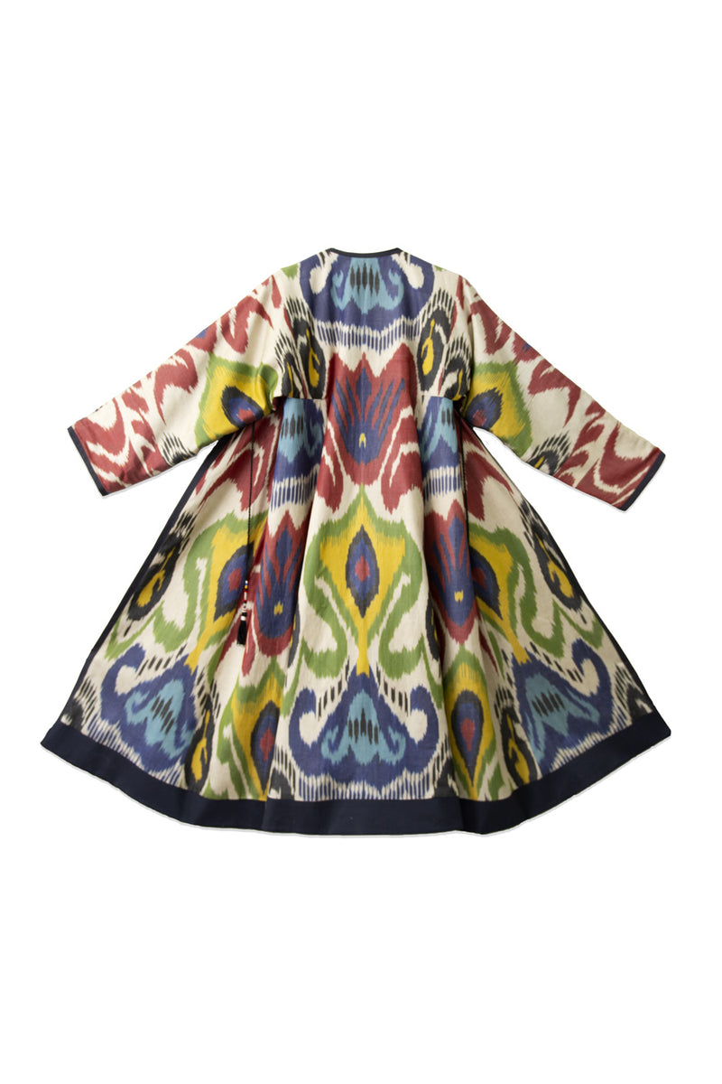 Multicolor Silk Ikat Reversible Robe