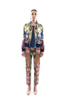 Multicolor Silk Ikat Bomber Jacket