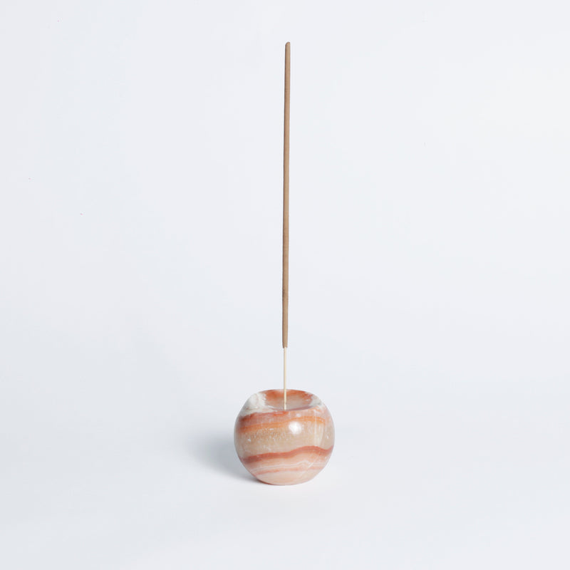 Gemstone Sphere Incense Holder - Onyx Crema