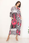 Maxi Ikat Combo Shirt Dress