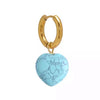Turquoise Heart Hoop Earrings, image