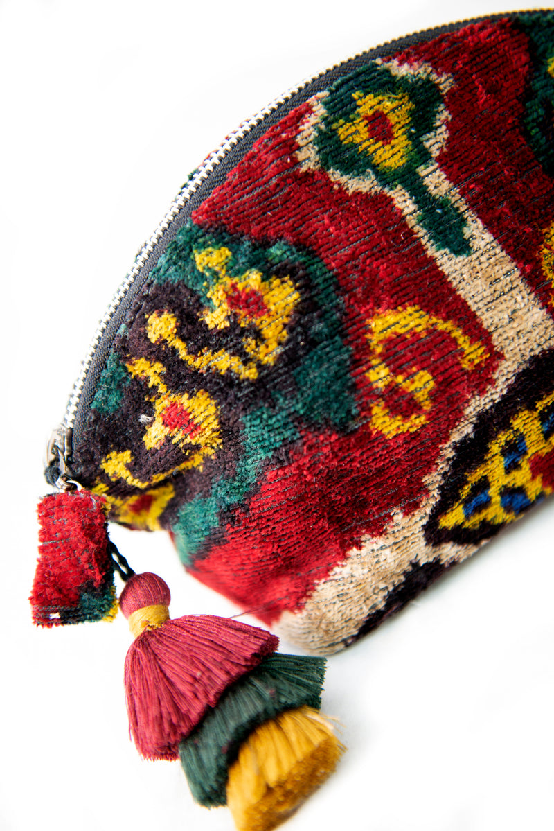 Ikat Velvet Cosmetic Bag