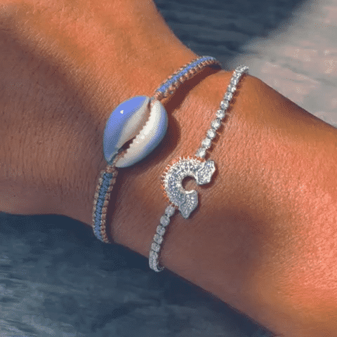 Orchid Cowrie Shell Bracelet, image