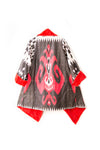 Asymmetric Ikat Jacket with Fleece