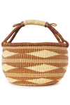Caramel Diamond Handwoven Decorative Bolga Basket, Image