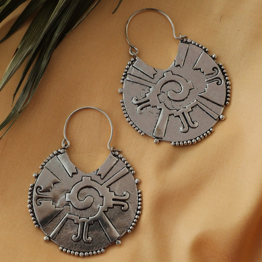 Mandala Hoop Earrings Tribal desert, Image