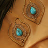 Brass Turquoise Earrings Tribal Desert, Image