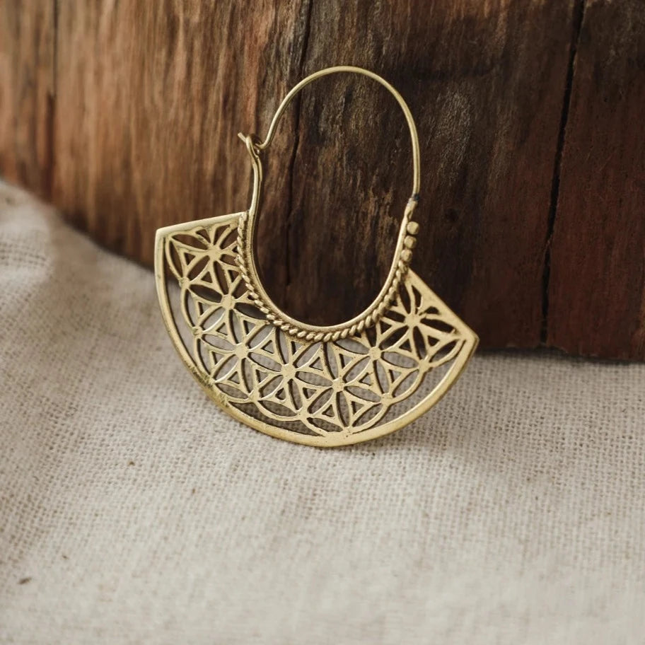 Brass Boho Earrings Tribal Desert, Image