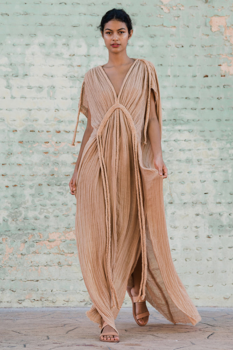athena pleated dress Athena Goddess Gown Rose