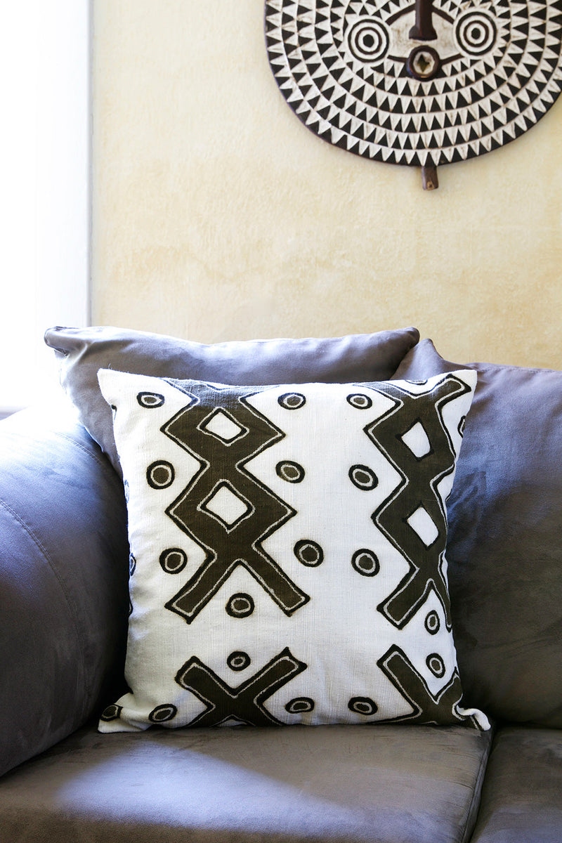 Malian Ladder Print Decorative Pillow Cover, Image