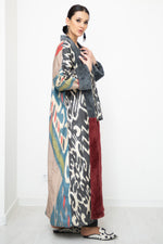 Maxi Ikat Robe with Fleece
