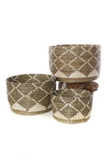 Set/3 Nesting Diamond Design Baskets, Image