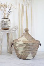 Brown and Cream Tribal Design Basket, Image